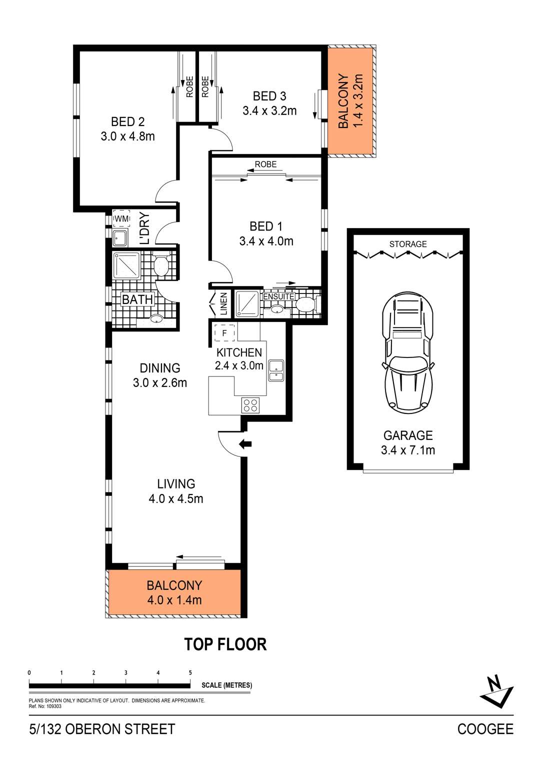 Floorplan of Homely apartment listing, 5/132 Oberon Street, Coogee NSW 2034