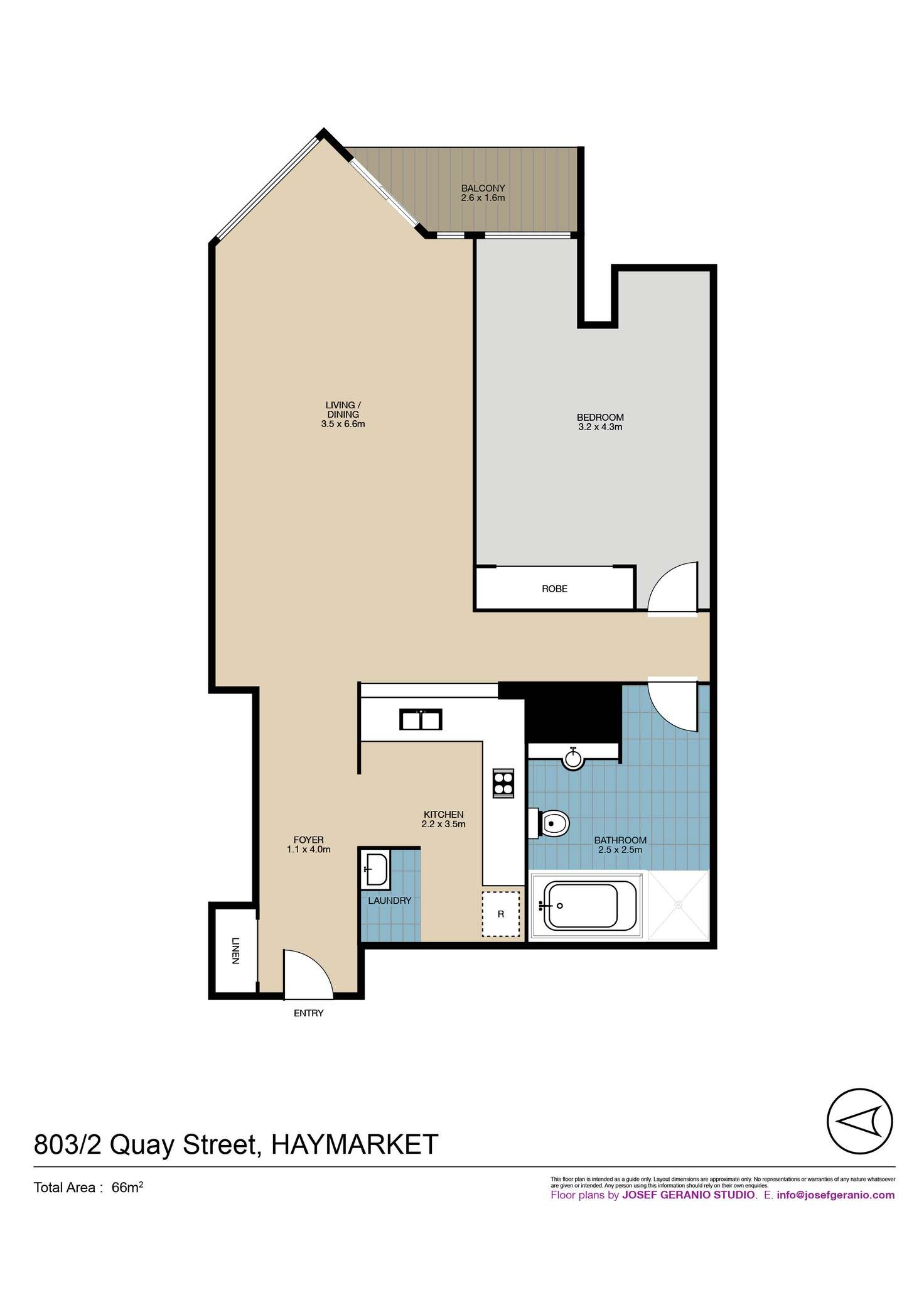 Floorplan of Homely apartment listing, 803/2 Quay Street, Haymarket NSW 2000