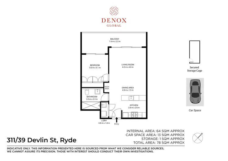 Floorplan of Homely apartment listing, 311/39 Devlin Street, Ryde NSW 2112