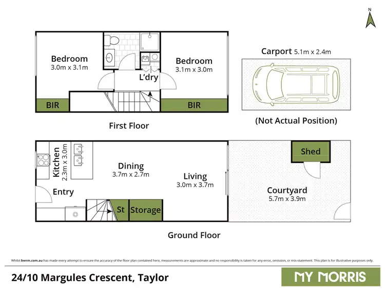 Floorplan of Homely townhouse listing, 24/10 Margules Crescent, Taylor ACT 2913