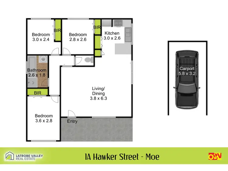 Floorplan of Homely house listing, 1A Hawker Street, Moe VIC 3825