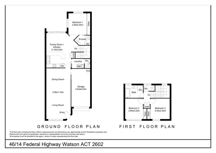 Floorplan of Homely townhouse listing, 46/14 Federal Highway, Watson ACT 2602