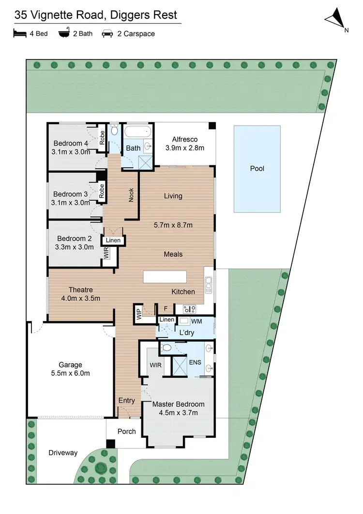 Floorplan of Homely house listing, 35 Vignette Road, Diggers Rest VIC 3427