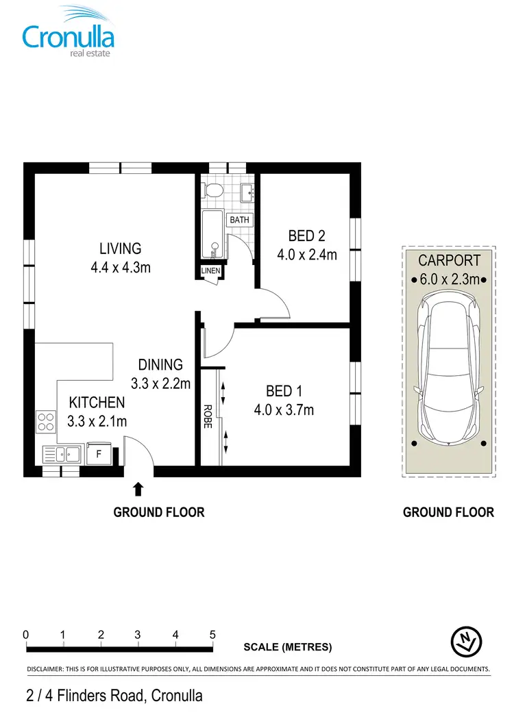 Floorplan of Homely apartment listing, 2/4 Flinders Road, Cronulla NSW 2230