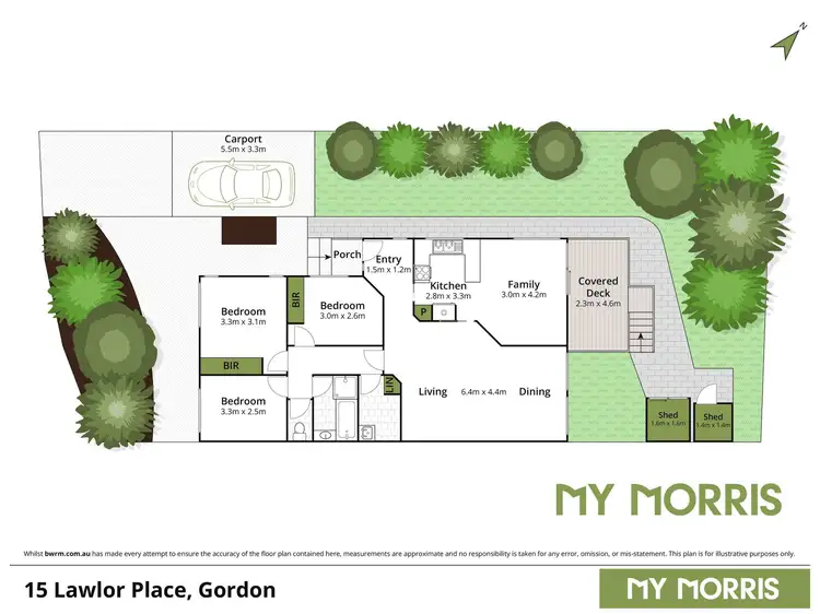 Floorplan of Homely house listing, 15 Lawlor Place, Gordon ACT 2906
