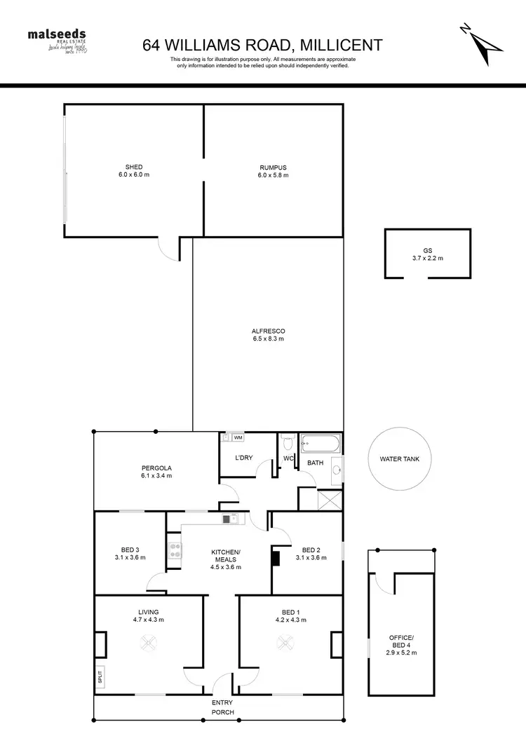 Floorplan of Homely house listing, 64 Williams Road, Millicent SA 5280
