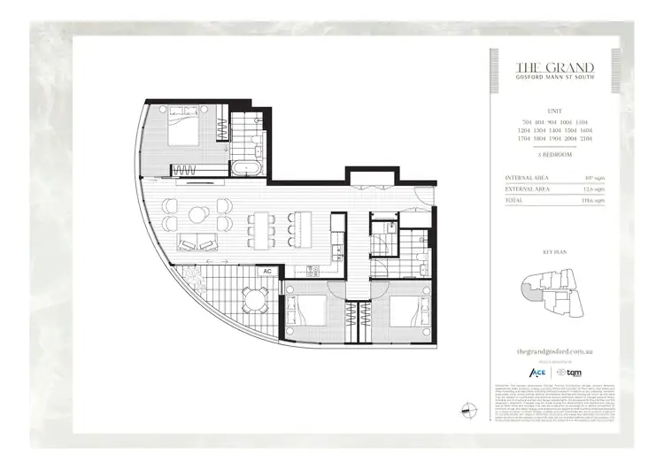 Floorplan of Homely apartment listing, Level 7/704/37 Mann Street, Gosford NSW 2250