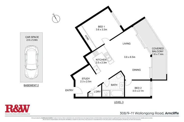 Floorplan of Homely apartment listing, 308/9-11 Wollongong Road, Arncliffe NSW 2205