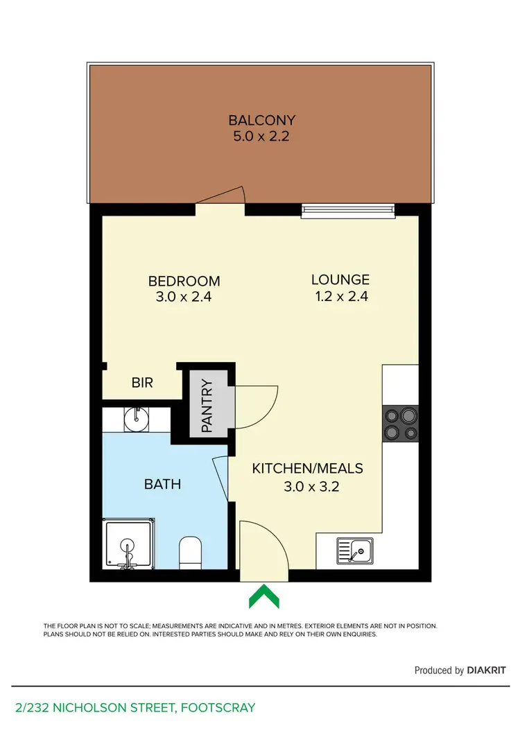 Floorplan of Homely unit listing, 2/232 Nicholson Street, Footscray VIC 3011