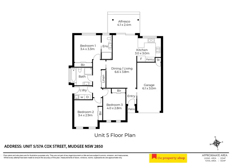 Floorplan of Homely unit listing, 6/57a Cox Street, Mudgee NSW 2850