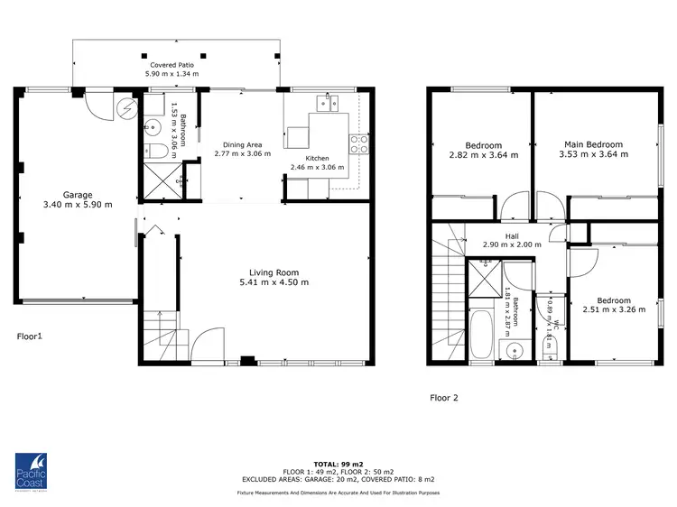 Floorplan of Homely townhouse listing, 3/2 Mark Street, Forster NSW 2428