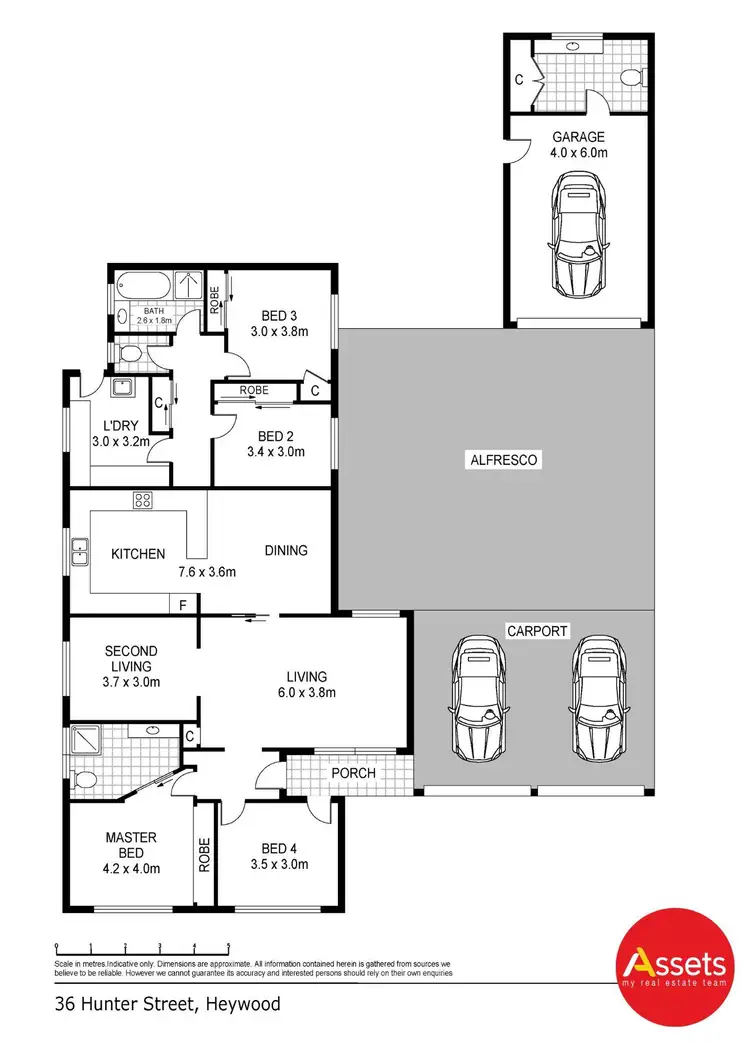 Floorplan of Homely house listing, 36 Hunter Street, Heywood VIC 3304