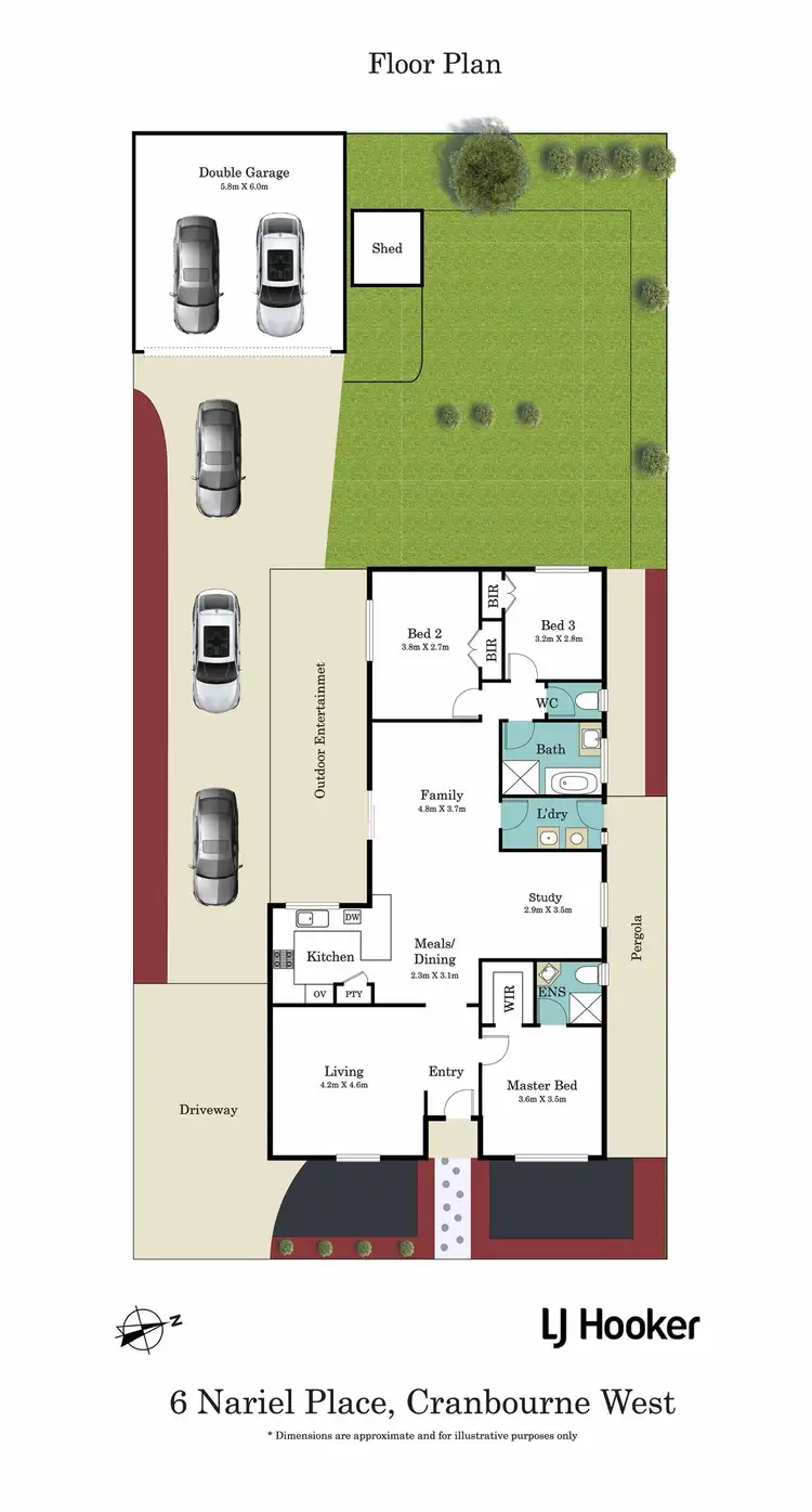 Floorplan of Homely house listing, 6 Nariel Place, Cranbourne West VIC 3977