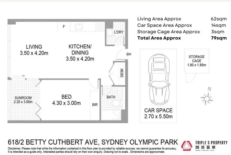 Floorplan of Homely apartment listing, 618/2 Betty Cuthbert Avenue, Sydney Olympic Park NSW 2127