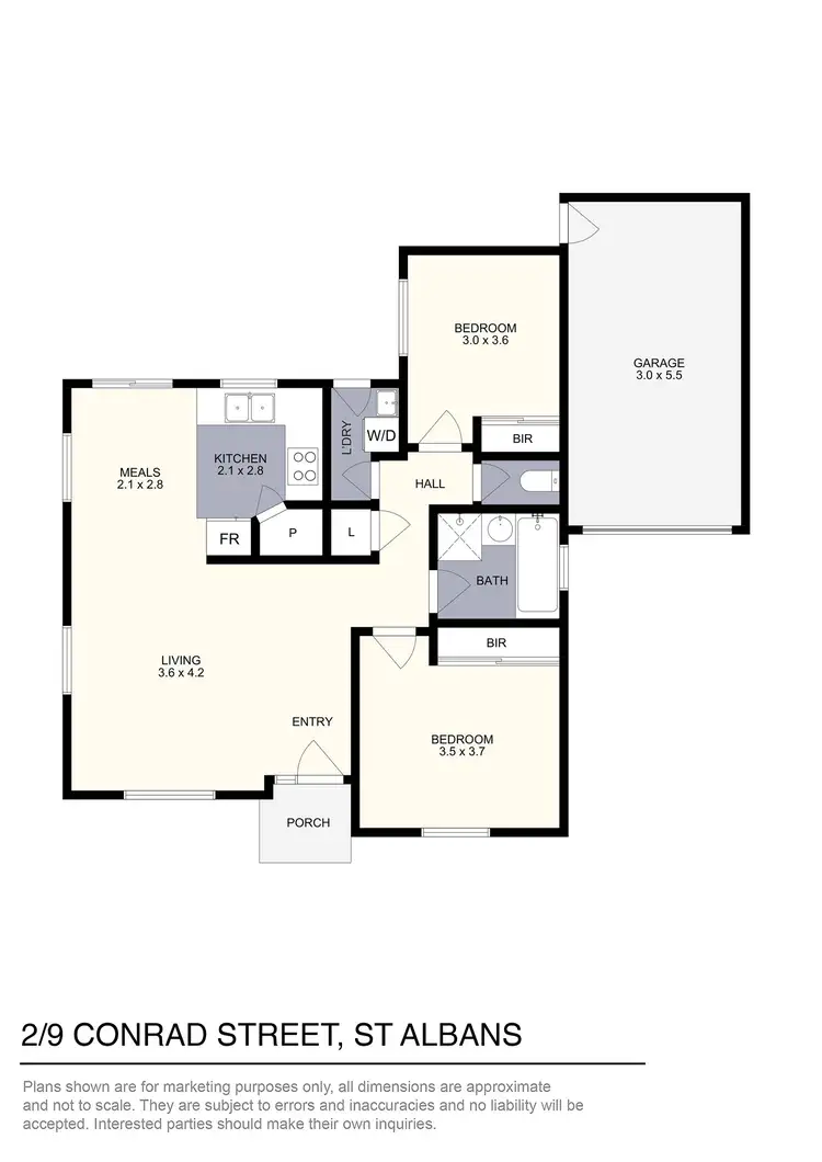 Floorplan of Homely unit listing, 2/9 Conrad Street, St Albans VIC 3021