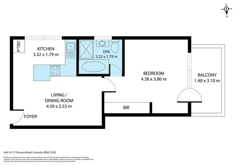 Floorplan of Homely unit listing, 3/117 Elouera Road, Cronulla NSW 2230