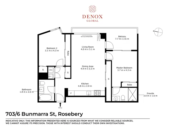 Floorplan of Homely apartment listing, 703/6 Bunmarra Street, Rosebery NSW 2018