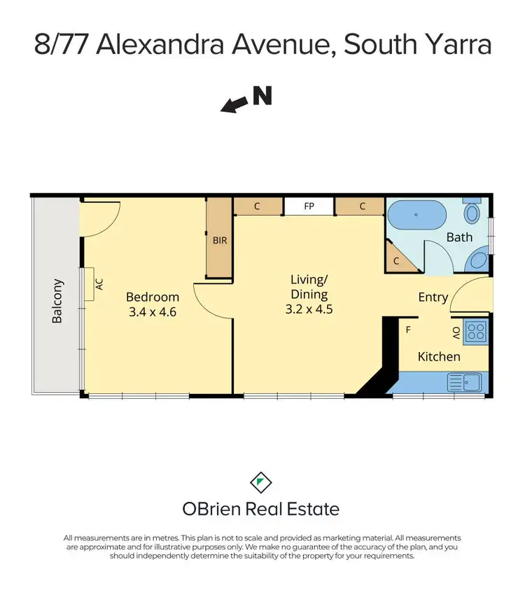Floorplan of Homely apartment listing, 8/77 Alexandra Avenue, South Yarra VIC 3141
