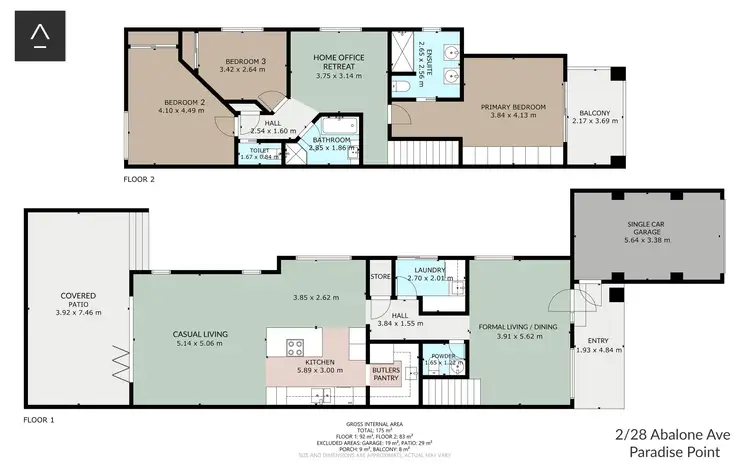 Floorplan of Homely townhouse listing, 2/28 Abalone Avenue, Paradise Point QLD 4216