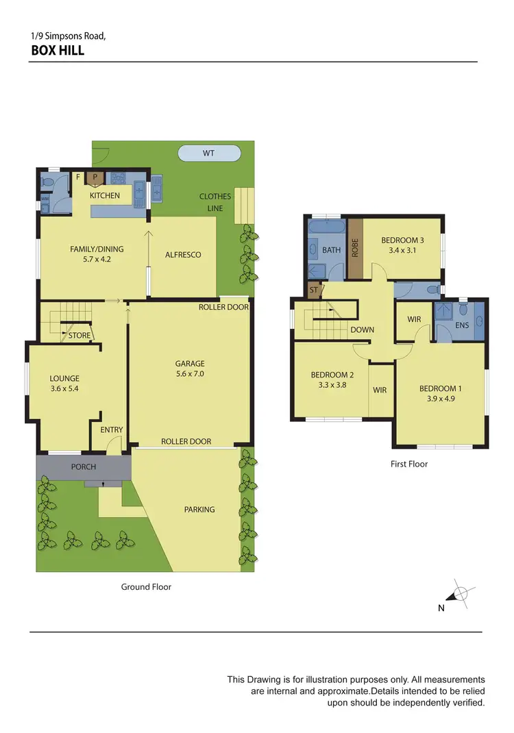Floorplan of Homely townhouse listing, 1/9 Simpsons Road, Box Hill VIC 3128
