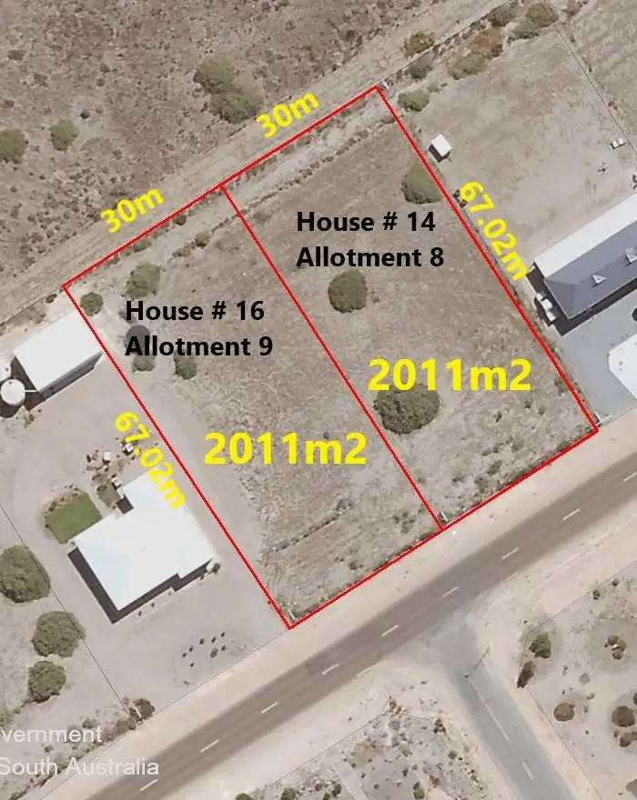 Floorplan of Homely land listing, 14 & 16 Bosanquet Boulevard, Ceduna Waters SA 5690