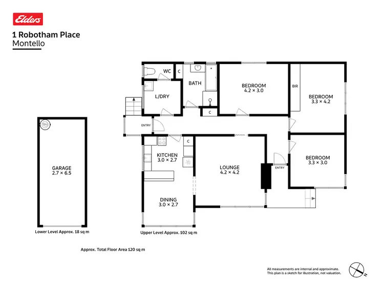 Floorplan of Homely house listing, 1 Robotham Place, Montello TAS 7320