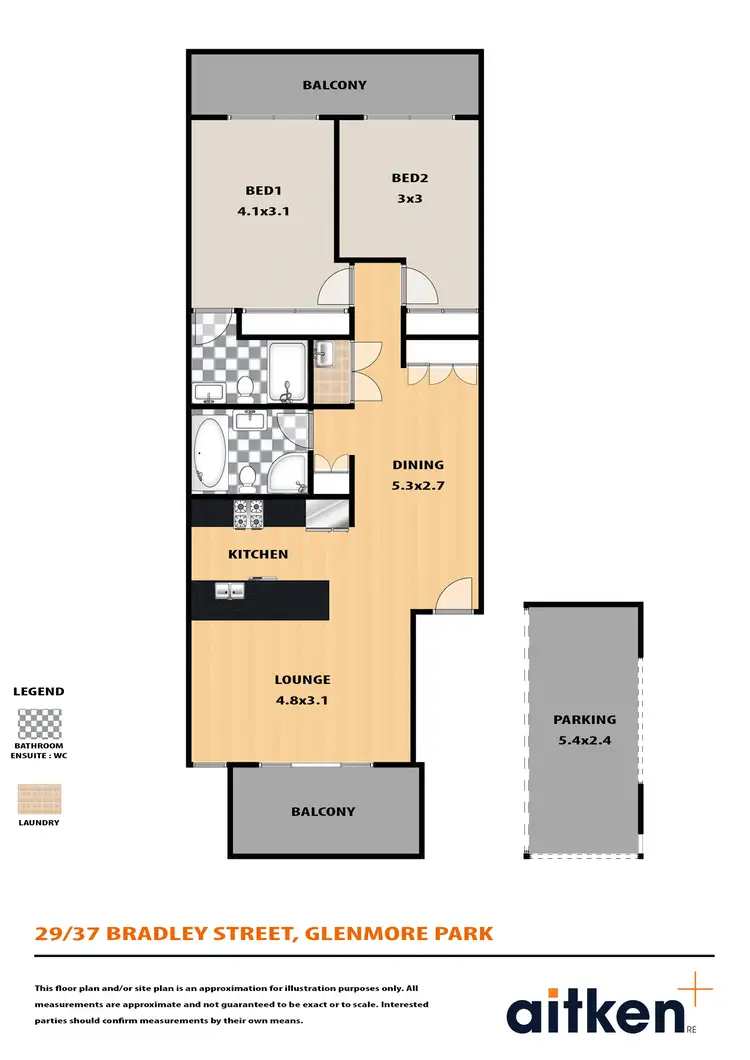 Floorplan of Homely unit listing, 29/37 Bradley Street, Glenmore Park NSW 2745