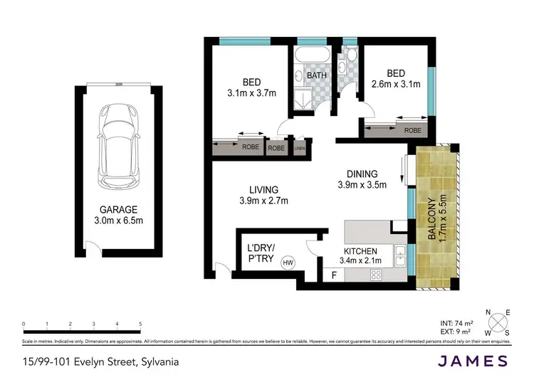 Floorplan of Homely apartment listing, 15/99-101 Evelyn Street, Sylvania NSW 2224