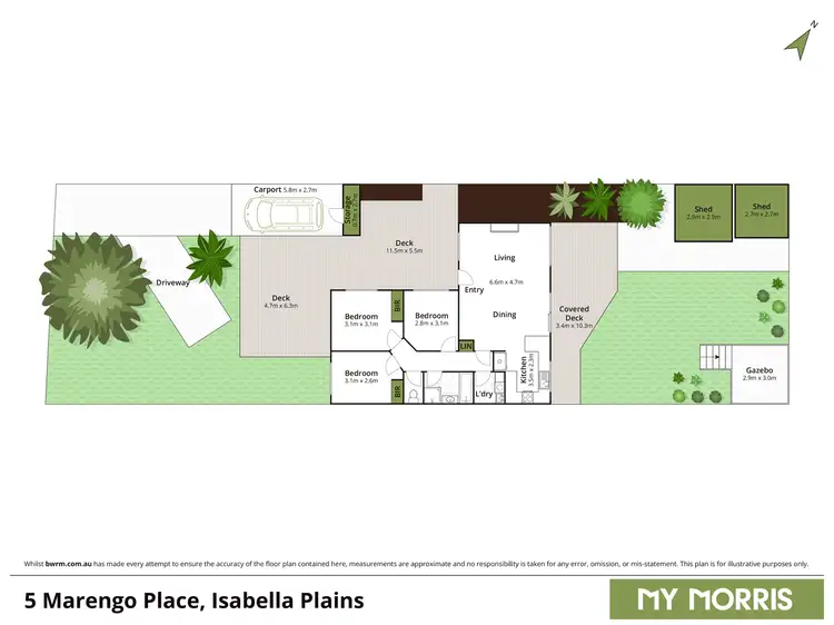 Floorplan of Homely house listing, 5 Marengo Place, Isabella Plains ACT 2905