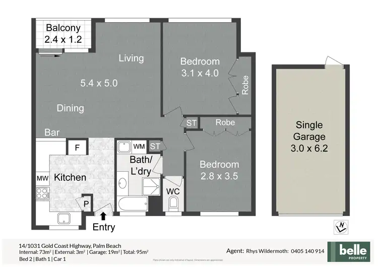 Floorplan of Homely unit listing, 14/1031 Gold Coast Highway, Palm Beach QLD 4221