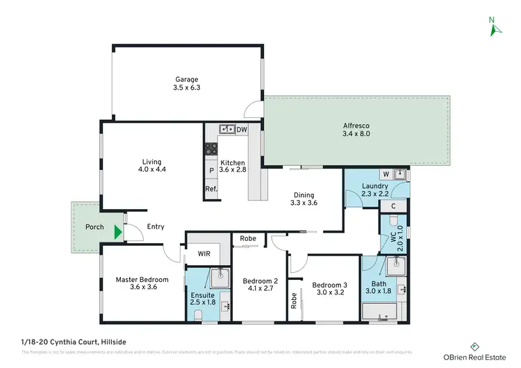Floorplan of Homely unit listing, 1/18-20 Cynthia Court, Hillside VIC 3037
