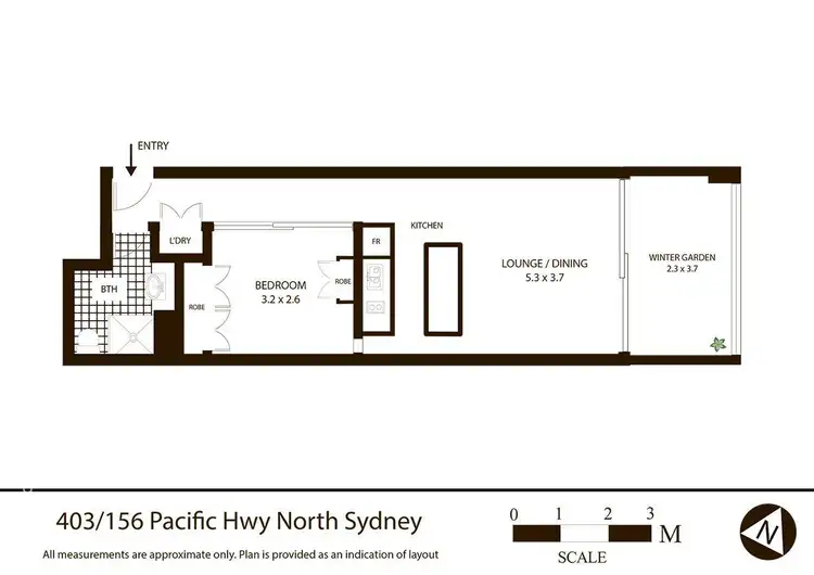 Floorplan of Homely apartment listing, 403/156 Pacific Highway, North Sydney NSW 2060