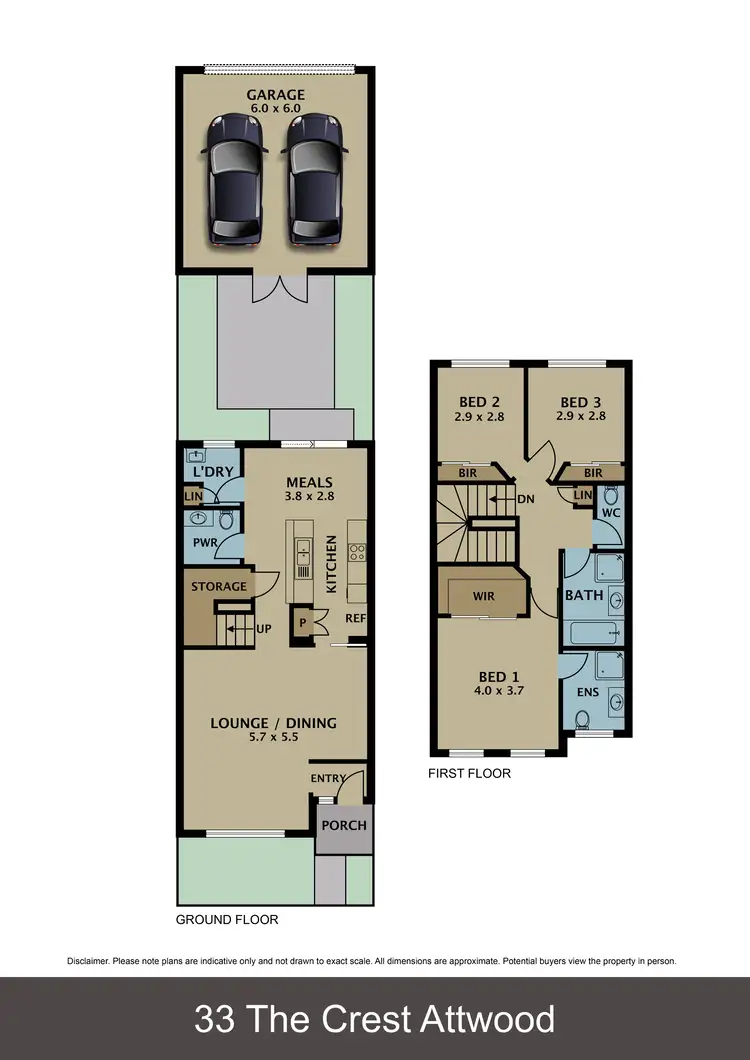 Floorplan of Homely townhouse listing, 33 The Crest, Attwood VIC 3049