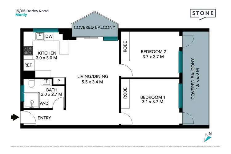 Floorplan of Homely apartment listing, 15/66 Darley Road, Manly NSW 2095