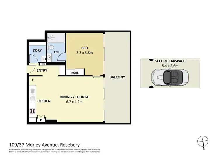 Floorplan of Homely apartment listing, 109/37 Morley Avenue, Rosebery NSW 2018