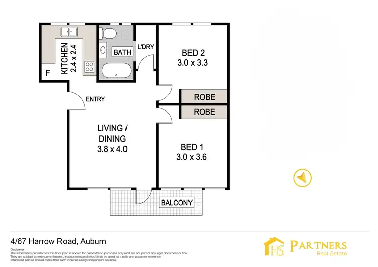 Floorplan of Homely unit listing, 4/67 Harrow Road, Auburn NSW 2144