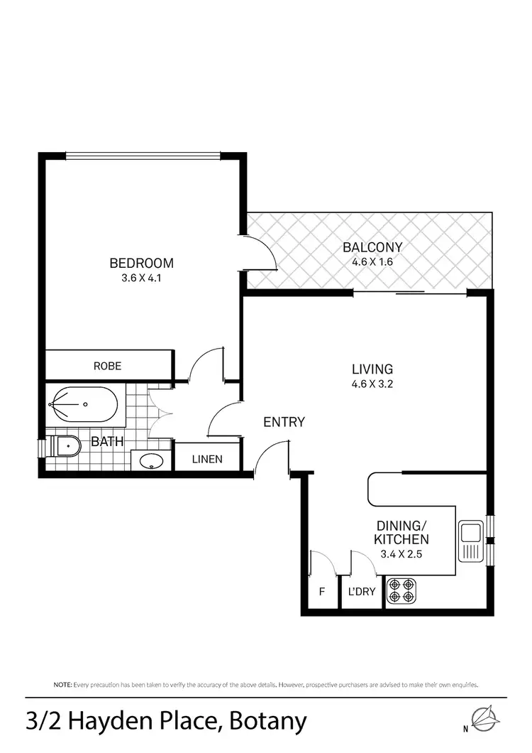 Floorplan of Homely apartment listing, 3/2 Hayden Place, Botany NSW 2019