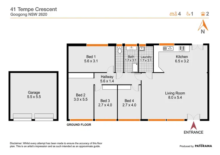 Floorplan of Homely house listing, 41 Tempe Crescent, Googong NSW 2620