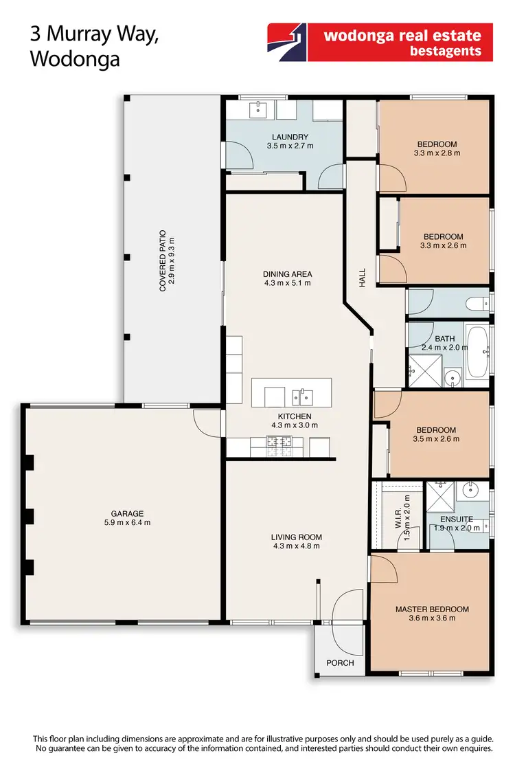 Floorplan of Homely house listing, 3 Murray Way, Wodonga VIC 3690