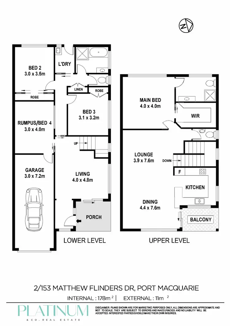 Floorplan of Homely semi-detached listing, 2/153 Matthew Flinders Drive, Port Macquarie NSW 2444