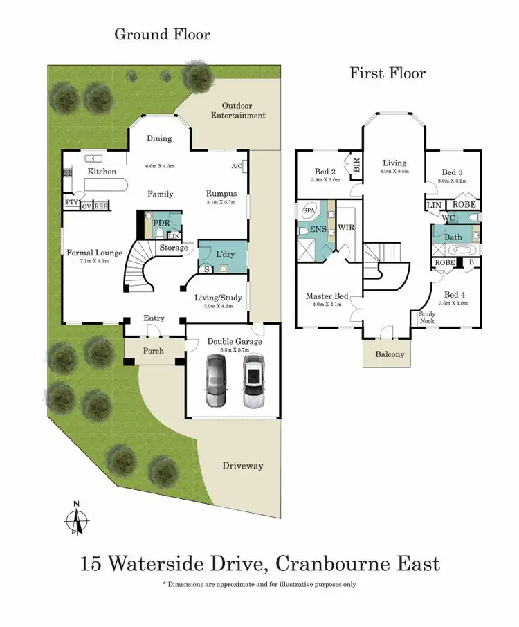 Floorplan of Homely house listing, 15 Waterside Drive, Cranbourne East VIC 3977