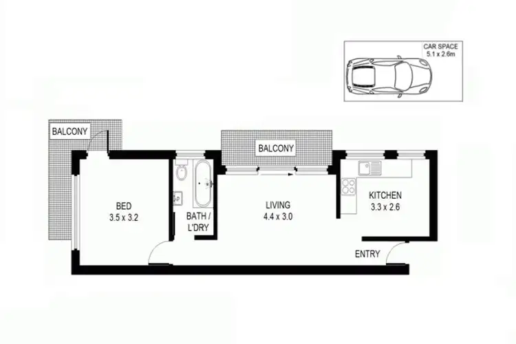 Floorplan of Homely apartment listing, 8/8 Pope Street, Ryde NSW 2112