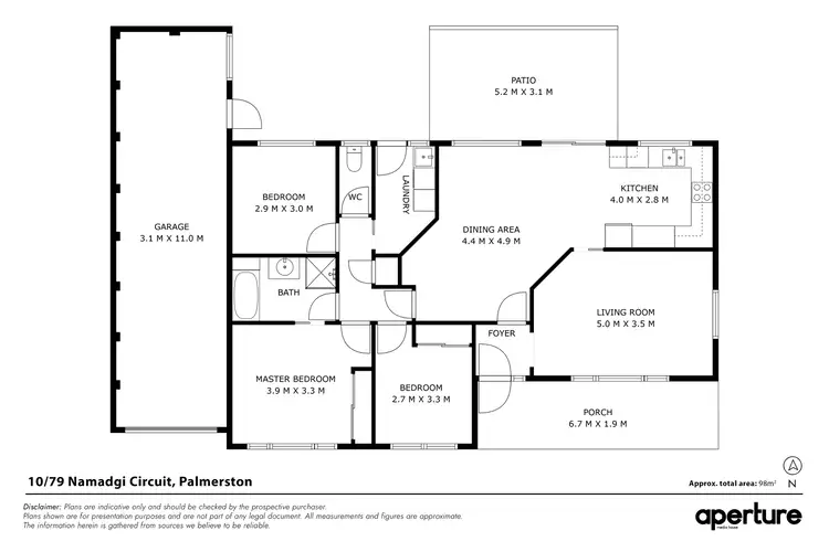 Floorplan of Homely townhouse listing, 10/79 Namadgi Circuit, Palmerston ACT 2913