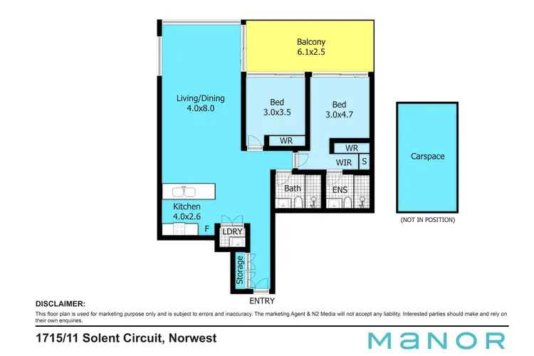 Floorplan of Homely apartment listing, 1715/11 Solent Circuit, Norwest NSW 2153