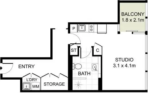 Floorplan of Homely apartment listing, 1203.1/1 Chippendale Way, Chippendale NSW 2008