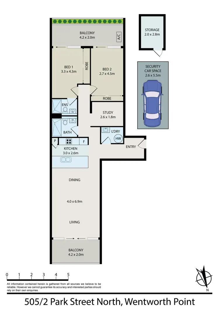 Floorplan of Homely apartment listing, 505/2 Park Street North, Wentworth Point NSW 2127