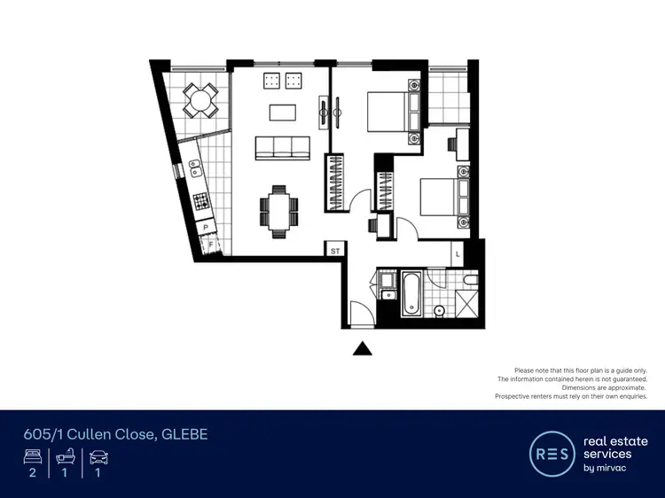 Floorplan of Homely apartment listing, 605/1 Cullen Close, Glebe NSW 2037