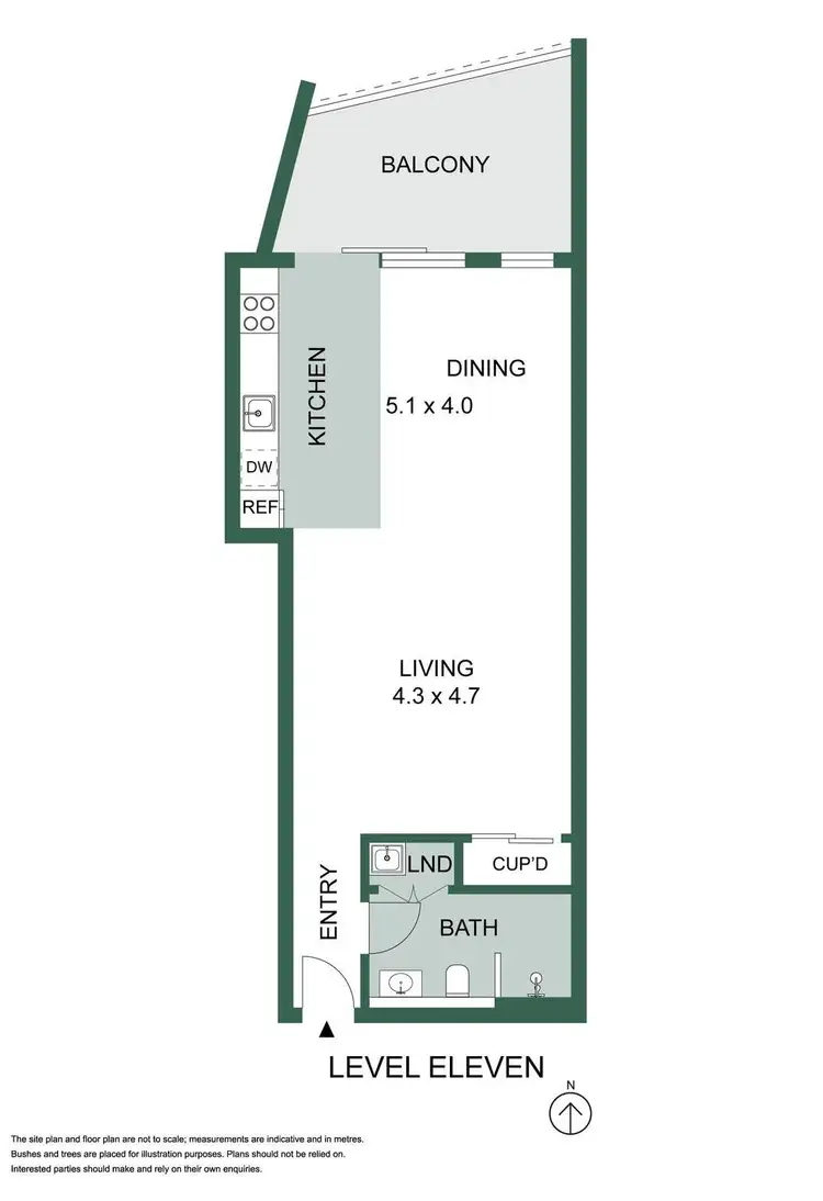 Floorplan of Homely studio listing, 1102/1B Lawson Square, Redfern NSW 2016