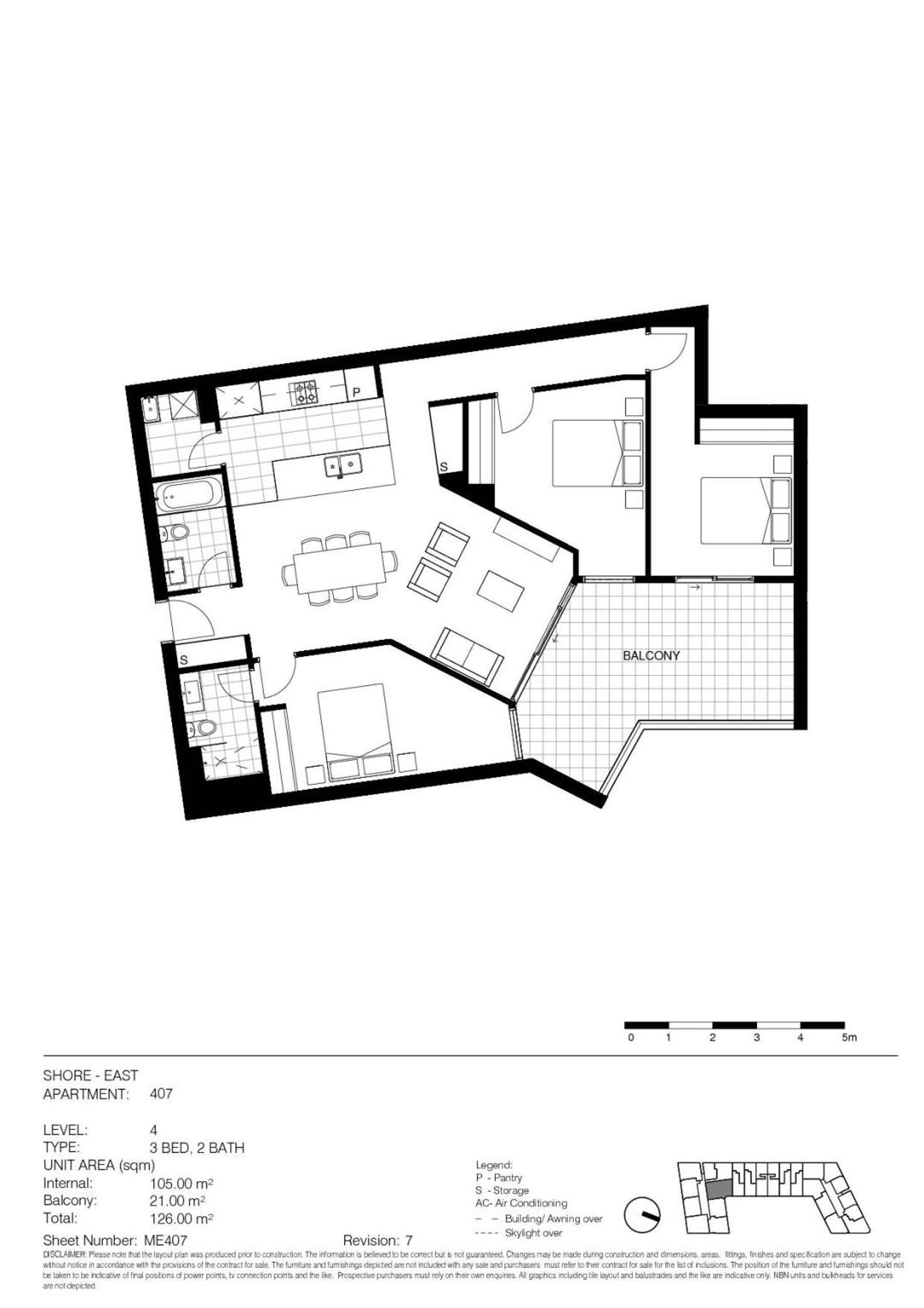 Floorplan of Homely apartment listing, 407/2 Chisholm Street, Wolli Creek NSW 2205