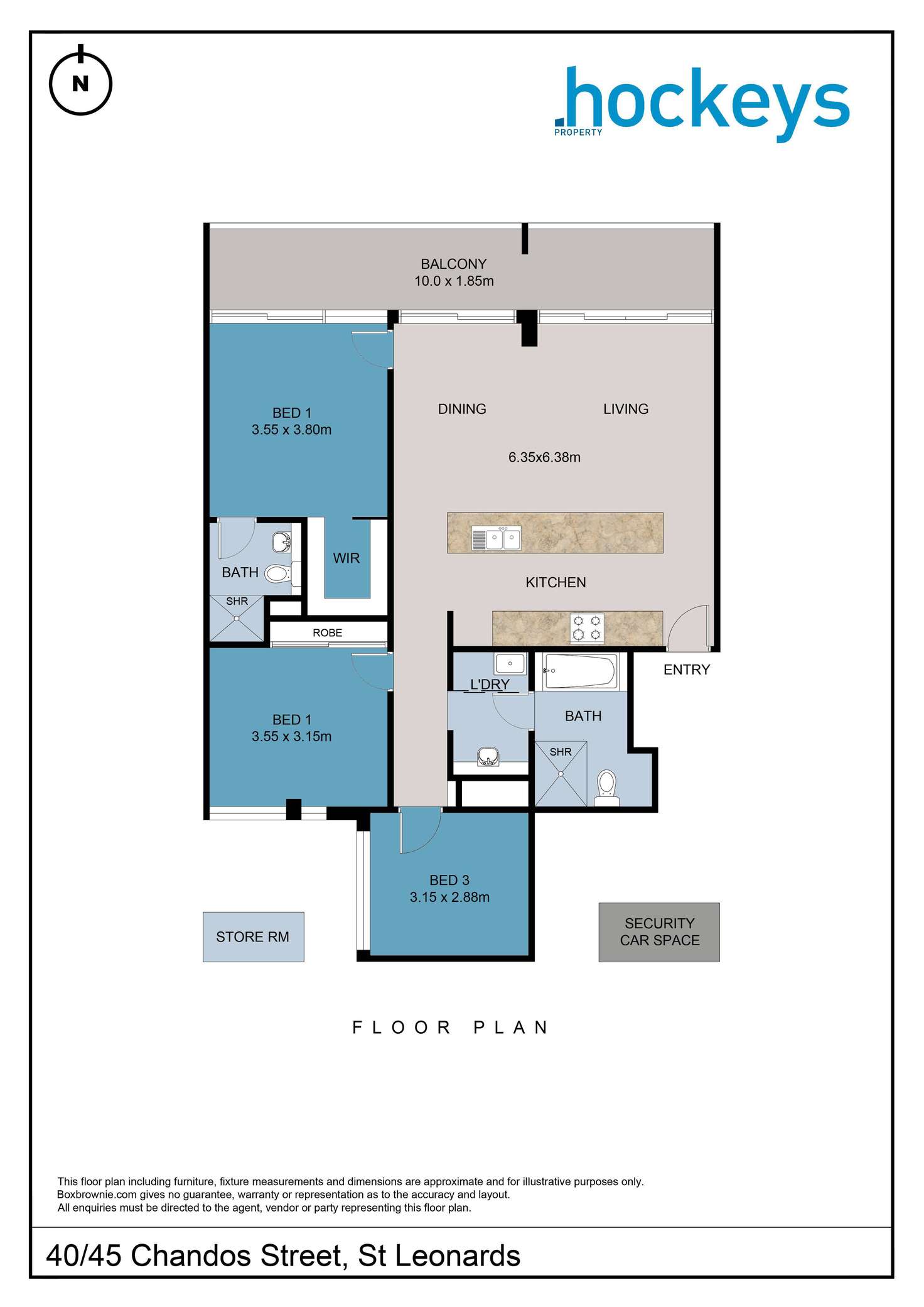 Floorplan of Homely apartment listing, 40/45 Chandos Street, St Leonards NSW 2065